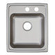 Elkay Lustertone Classic Stainless Steel 17" x 20" x 6", MR2-Hole Single Bowl Drop-in ADA Sink