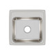 Elkay Lustertone Classic Stainless Steel 19-1/2" x 19" x 7-1/2", 0-Hole Single Bowl Drop-in Sink with Quick-clip