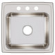 Elkay Lustertone Classic Stainless Steel 19-1/2" x 19" x 7-1/2", 3-Hole Single Bowl Drop-in Sink with Quick-clip