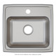 Elkay Lustertone Classic Stainless Steel 19" x 18" x 5", 0-Hole Single Bowl Drop-in ADA Sink