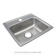 Elkay Lustertone Classic Stainless Steel 19" x 18" x 6" 2-Hole Single Bowl Drop-in ADA Sink with Quick-clip