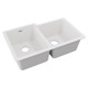 Elkay Quartz Classic 33" x 20-1/2" x 9-1/2" Offset Double Bowl Undermount Sink White