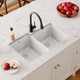 Elkay Quartz Classic 33" x 20-1/2" x 9-1/2" Offset Double Bowl Undermount Sink White