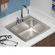 Elkay Lustertone Classic Stainless Steel 19-1/2" x 19" x 7-1/2" 2-Hole Single Bowl Drop-in Sink