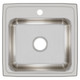 Elkay Lustertone Classic Stainless Steel 19-1/2" x 19" x 7-1/2", 1-Hole Single Bowl Drop-in Sink