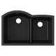 Elkay Quartz Classic 33" x 22" x 10", Offset 60/40 Double Bowl Undermount Sink with Aqua Divide, Black