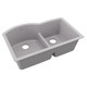 Elkay Quartz Classic 33" x 22" x 10" Offset 60/40 Double Bowl Undermount Sink with Aqua Divide Greystone