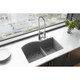 Elkay Quartz Classic 33" x 22" x 10" Offset 60/40 Double Bowl Undermount Sink with Aqua Divide Greystone