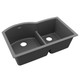 Elkay Quartz Classic 33" x 22" x 10" Offset 60/40 Double Bowl Undermount Sink with Aqua Divide Dusk Gray