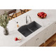 Elkay Quartz Classic 33" x 22" x 10" Offset 60/40 Double Bowl Undermount Sink with Aqua Divide Dusk Gray