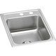 Elkay Lustertone Classic Stainless Steel 17" x 22" x 7-5/8", MR2-Hole Single Bowl Drop-in Sink with Perfect Drain