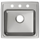 Elkay Lustertone Classic Stainless Steel 19-1/2" x 19" x 5", 3-Hole Single Bowl Drop-in ADA Sink