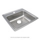 Elkay Lustertone Classic Stainless Steel 19-1/2" x 19" x 6" 2-Hole Single Bowl Drop-in ADA Sink