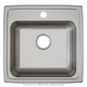 Elkay Lustertone Classic Stainless Steel 19-1/2" x 19" x 6" 2-Hole Single Bowl Drop-in ADA Sink