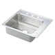 Elkay Lustertone Classic Stainless Steel 22" x 19-1/2" x 4", 4-Hole Single Bowl Drop-in Classroom ADA Sink with Right and Rear Decks
