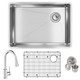 Elkay Crosstown 18 Gauge Stainless Steel 25-1/2" x 18-1/2" x 9" Single Bowl Undermount Sink & Faucet Kit with Bottom Grid & Drain