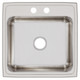 Elkay Lustertone Classic Stainless Steel 22" x 22" x 7-5/8", 2-Hole Single Bowl Drop-in Sink
