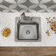 Elkay Lustertone Classic Stainless Steel 19-1/2" x 19" x 7-1/2" 2-Hole Single Bowl Drop-in Sink with Perfect Drain