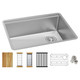 Elkay Crosstown 18 Gauge Workstation Stainless Steel 25-1/2" x 18-1/2" x 9" Single Bowl Undermount Sink Kit