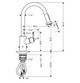 Hansgrohe 14877801 Talis S2 High Arc Kitchen Faucet, 2-Spray Pull-Down, 1.75 GPM in Steel Optic