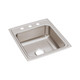 Elkay Lustertone Classic Stainless Steel 19-1/2" x 22" x 6", 2-Hole Single Bowl Drop-in ADA Sink