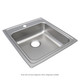 Elkay Lustertone Classic Stainless Steel 19-1/2" x 22" x 6-1/2", 0-Hole Single Bowl Drop-in ADA Sink