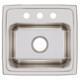 Elkay Lustertone Classic Stainless Steel 17" x 16" x 10-1/8", 3-Hole Single Bowl Drop-in Sink with Quick-clip