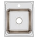 Elkay Lustertone Classic Stainless Steel 17" x 20" x 10-1/8" 1-Hole Single Bowl Drop-in Sink