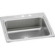 Elkay Lustertone Classic Stainless Steel 25" x 22" x 8-1/8" MR2-Hole Single Bowl Drop-in Sink with Perfect Drain