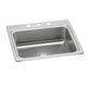 Elkay Lustertone Classic Stainless Steel 25" x 22" x 8-1/8", 3-Hole Single Bowl Drop-in Sink with Perfect Drain