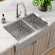 Elkay Crosstown 18 Gauge Stainless Steel 35-7/8" x 20-1/4" x 9" 60/40 Double Bowl Farmhouse Sink Kit