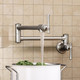 Elkay Explore Wall Mount Single Hole Pot Filler Kitchen Faucet with Lever Handles Lustrous Steel