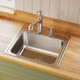 Elkay Lustertone Classic Stainless Steel 22" x 19-1/2" x 10-1/8", 3-Hole Single Bowl Drop-in Sink with Quick-clip