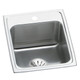 Elkay Lustertone Classic Stainless Steel 17" x 22" x 10-1/8" 1-Hole Single Bowl Drop-in Sink with Perfect Drain