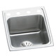 Elkay Lustertone Classic Stainless Steel 17" x 22" x 10-1/8" OS4-Hole Single Bowl Drop-in Sink with Perfect Drain