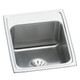 Elkay Lustertone Classic Stainless Steel 17" x 22" x 10-1/8", 0-Hole Single Bowl Drop-in Sink with Perfect Drain