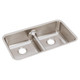 Elkay Lustertone Classic Stainless Steel 32-1/16" x 18-1/2" x 8", Equal Double Bowl Undermount Sink with Aqua Divide