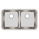 Elkay Lustertone Classic Stainless Steel 32-1/16" x 18-1/2" x 8", Equal Double Bowl Undermount Sink with Aqua Divide