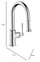 AXOR 16584001 Montreux Prep Kitchen Faucet 2-Spray Pull-Down, 1.75 GPM in Chrome