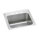 Elkay Lustertone Classic Stainless Steel 25" x 21-1/4" x 10-1/8" 1-Hole Single Bowl Drop-in Sink with Perfect Drain