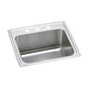 Elkay Lustertone Classic Stainless Steel 25" x 21-1/4" x 10-1/8" 3-Hole Single Bowl Drop-in Sink with Perfect Drain