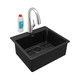 Elkay Quartz Classic 25" x 22" x 9-1/2", Single Bowl Drop-in Sink Kit with Filtered Faucet, Black
