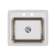 Elkay Lustertone Classic Stainless Steel 22" x 19-1/2" x 10-1/8" 2-Hole Single Bowl Drop-in Sink with Perfect Drain
