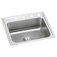 Elkay Lustertone Classic Stainless Steel 22" x 19-1/2" x 10-1/8" 4-Hole Single Bowl Drop-in Sink with Perfect Drain