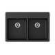 Elkay Quartz Classic 33" x 22" x 5-1/2" Double Bowl Drop-in ADA Sink with Perfect Drain Black