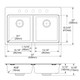 Elkay Quartz Classic 33" x 22" x 5-1/2", Double Bowl Drop-in ADA Sink with Perfect Drain, Mocha