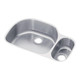 Elkay Lustertone Classic Stainless Steel, 31-1/2" x 21-1/8" x 7-1/2" Offset 70/30 Double Bowl Undermount Sink