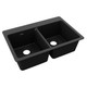 Elkay Quartz Classic 33" x 22" x 9-1/2" Equal Double Bowl Drop-in Sink Black