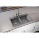 Elkay Quartz Classic 33" x 22" x 9-1/2" Equal Double Bowl Drop-in Sink Greystone