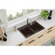 Elkay Quartz Classic 33" x 22" x 9-1/2", Equal Double Bowl Drop-in Sink, Mocha